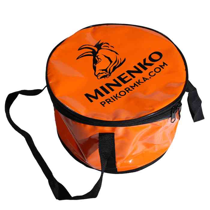 Ведро для прикормки мягкое с крышкой MINENKO D20 (бубен)