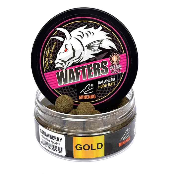 Бойлы нейтральной плавучести WAFTERS GOLD в обсыпке STRAWBERRY (КЛУБНИКА) 15 мм