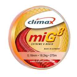 Шнур Climax MIG8 BRAID (fluo-orange) 0.14 (135м)